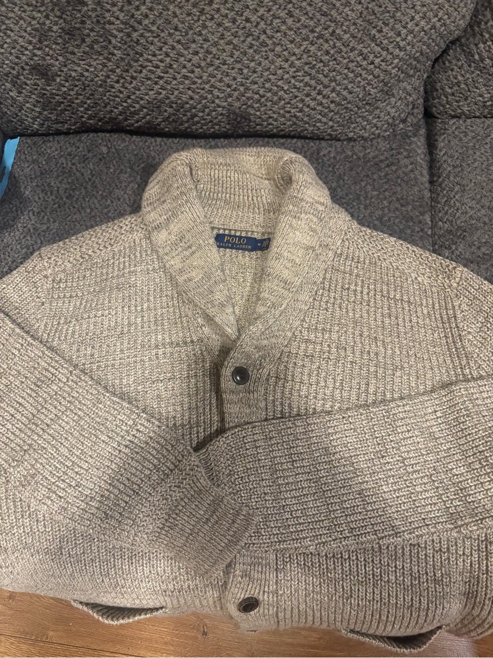 Polo shawl collar cardigan